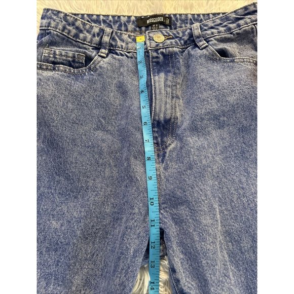 Missguided Jeans Womens 6 Blue Mom High Rise Med Wash Distressed Pants Denim - Picture 3 of 5